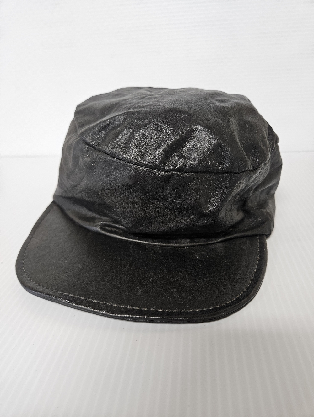 Black Leather/ Pleather Cap Vintage OS CAP0020
